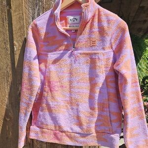 Billabong Pink and Orange Half-Zip Fleece